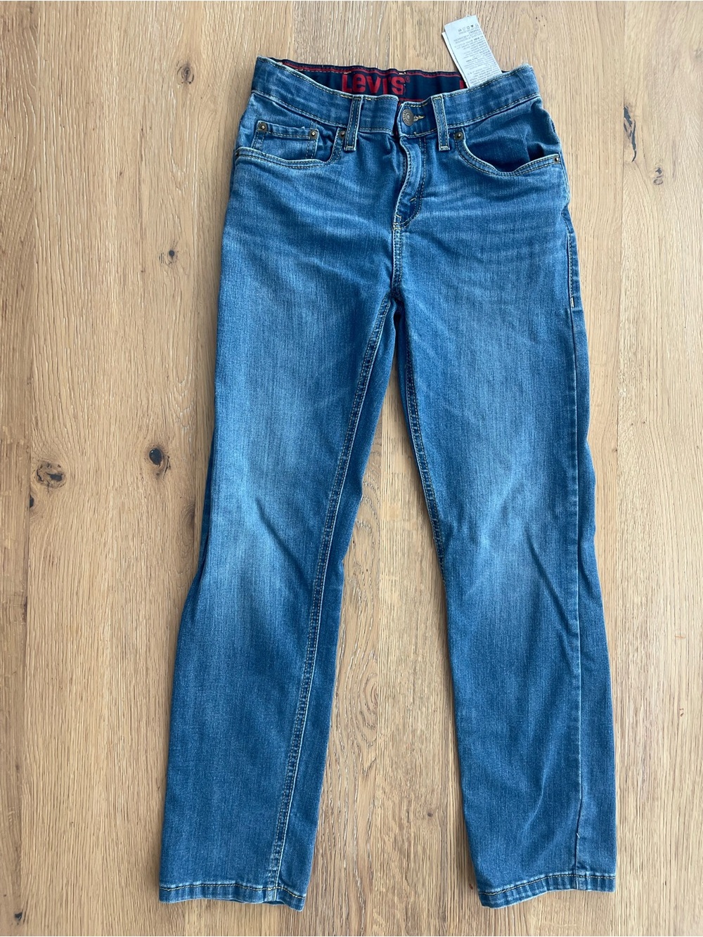 Levi's Blue Denim Jeans with Red Logo Waistband